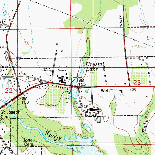 Topographic Map of Crystal Lake, AL