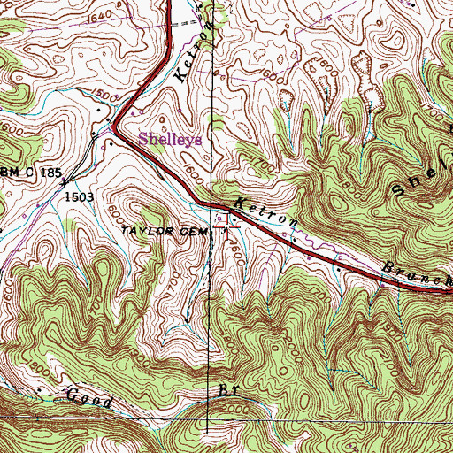 Topographic Map of Taylor Cemetery, VA