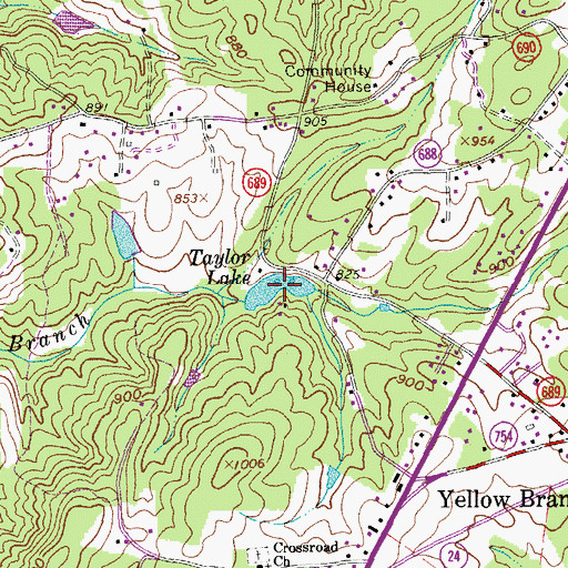 Topographic Map of Taylor Lake, VA