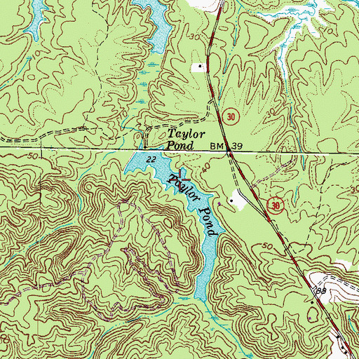Topographic Map of Taylor Pond, VA