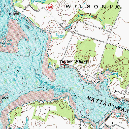 Topographic Map of Taylor Wharf, VA