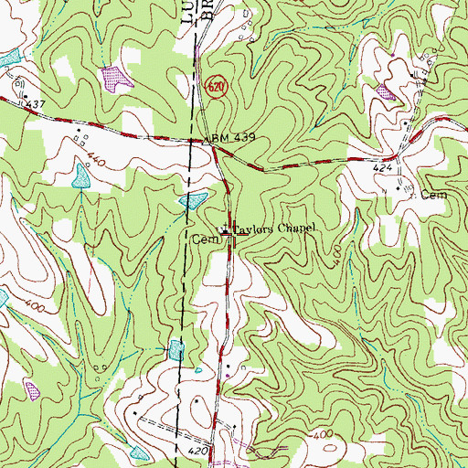 Topographic Map of Taylors Chapel, VA