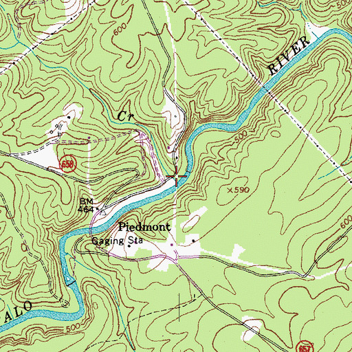 Topographic Map of Taylors Creek, VA