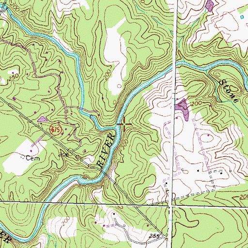 Topographic Map of Taylors Creek, VA