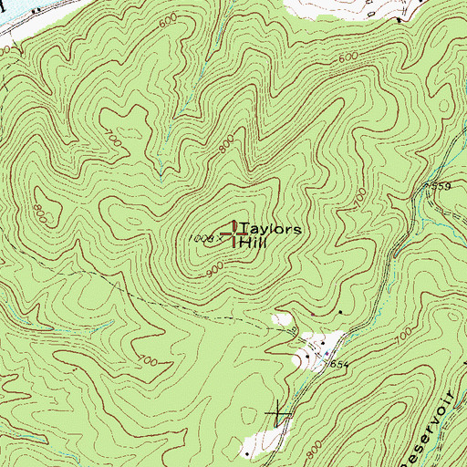 Topographic Map of Taylors Hill, VA