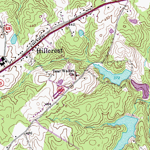 Topographic Map of Tear Wallet Church, VA