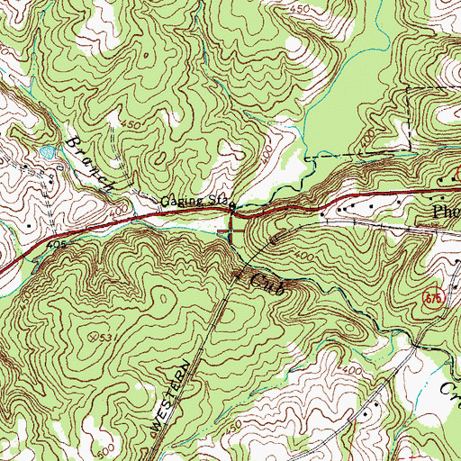 Topographic Map of Temple Branch, VA