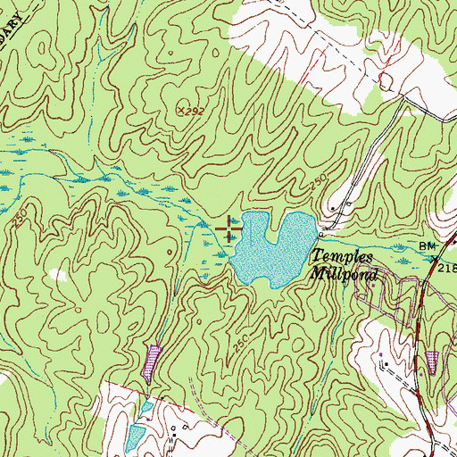 Topographic Map of Temples Millpond, VA