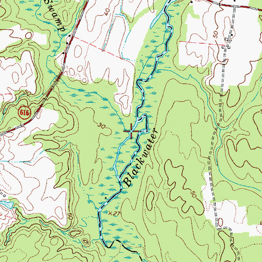 Topographic Map of Terrapin Swamp, VA
