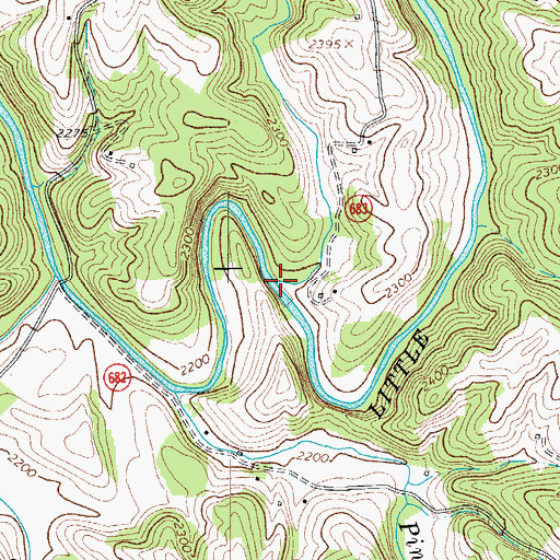 Topographic Map of Terrys Creek, VA