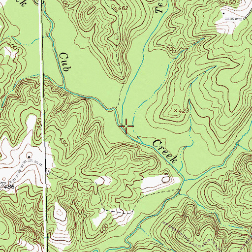 Topographic Map of Terrys Creek, VA