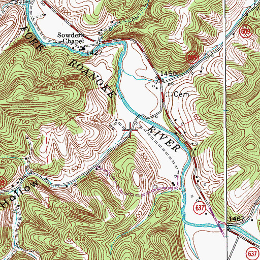 Topographic Map of Texas Hollow, VA