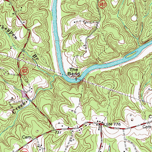 Topographic Map of The Bend, VA