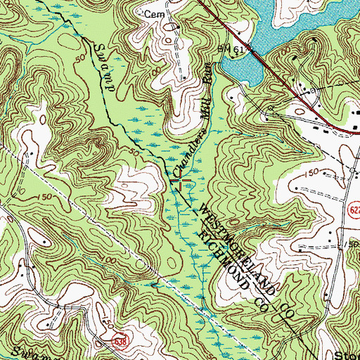Topographic Map of The Big Swamp, VA