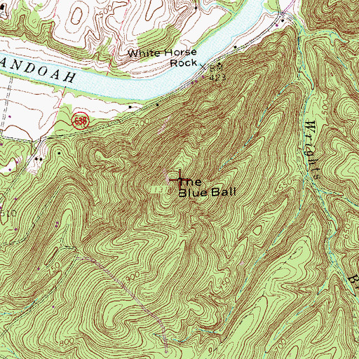 Topographic Map of The Blue Ball, VA