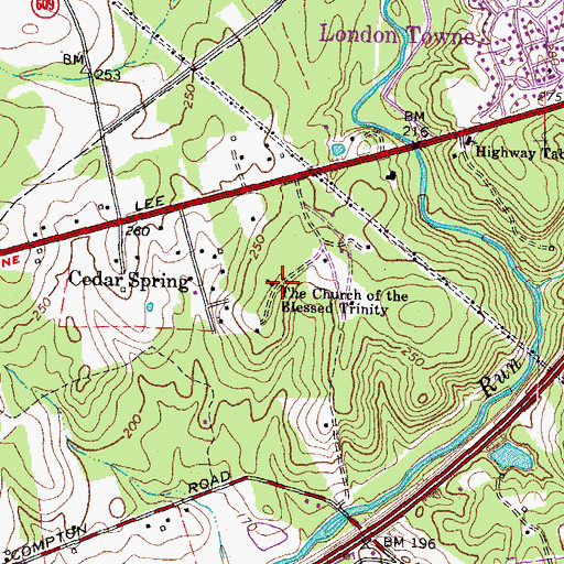 Topographic Map of The Church of the Blessed Trinity, VA