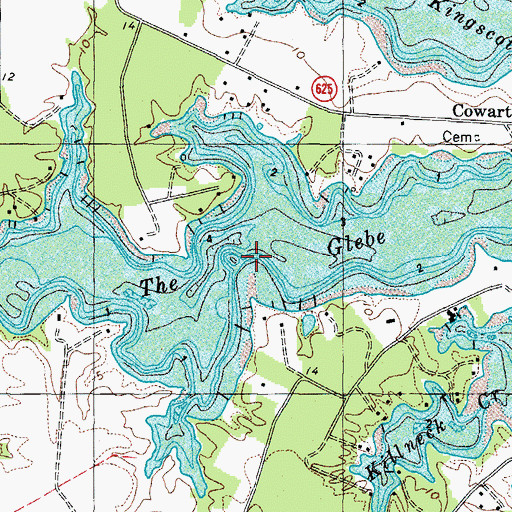 Topographic Map of The Glebe, VA
