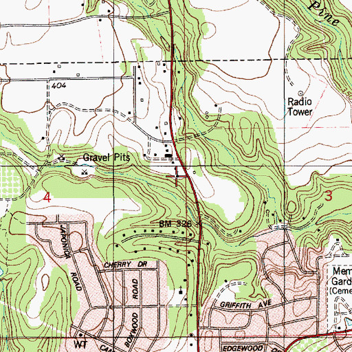 Topographic Map of First Christian Church, AL