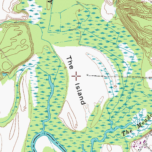 Topographic Map of The Island, VA
