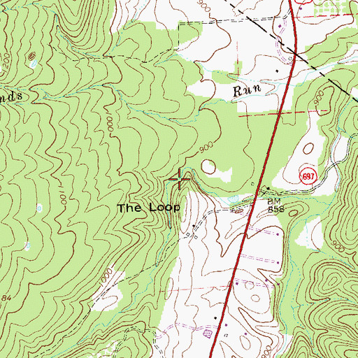 Topographic Map of The Loope, VA