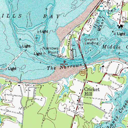 Topographic Map of The Narrows, VA
