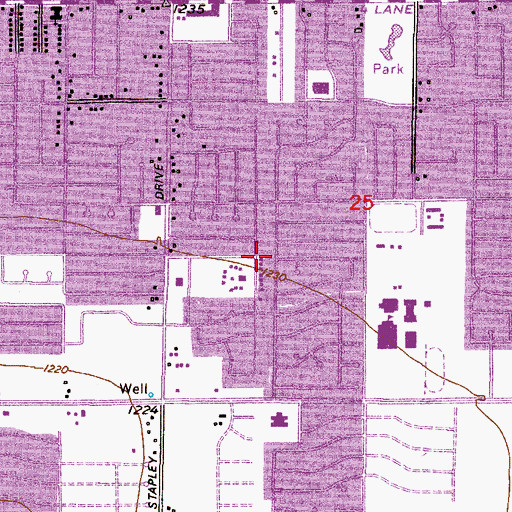 Topographic Map of McAfee Place Unit Two Mini Park, AZ