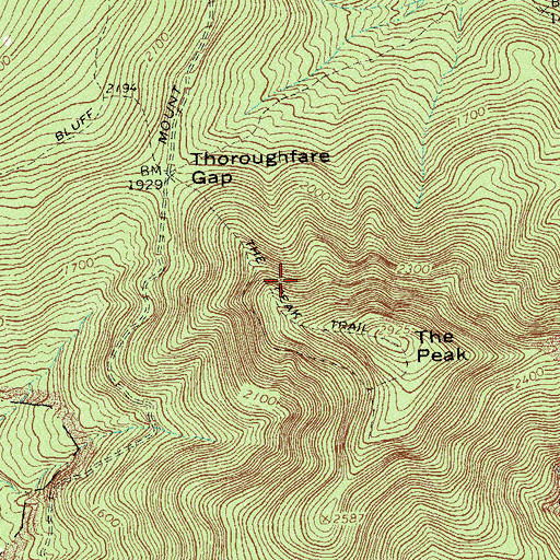 Topographic Map of The Peak Trail, VA