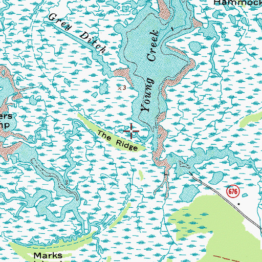 Topographic Map of The Ridge, VA