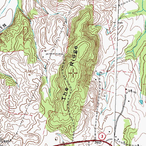 Topographic Map of The Ridge, VA