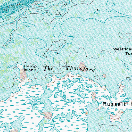 Topographic Map of The Thorofare, VA