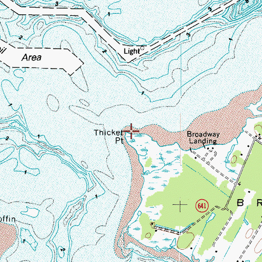 Topographic Map of Thicket Point, VA