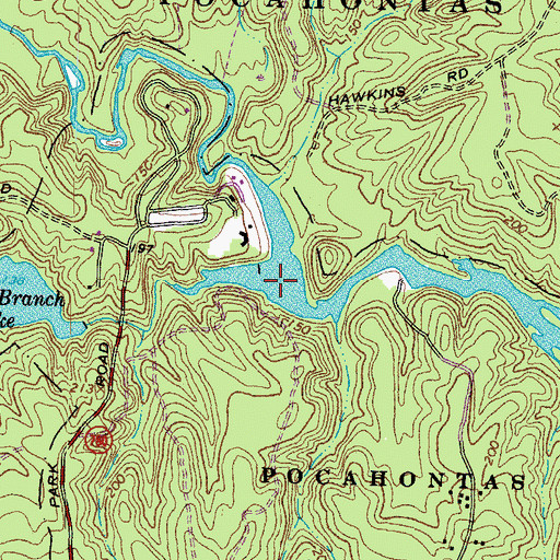 Topographic Map of Third Branch, VA