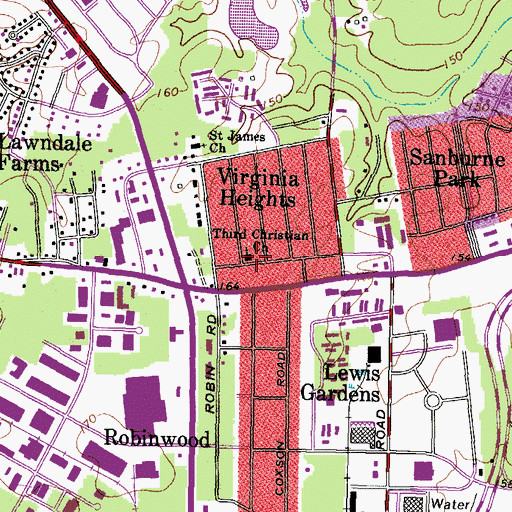 Topographic Map of Third Christian Church, VA