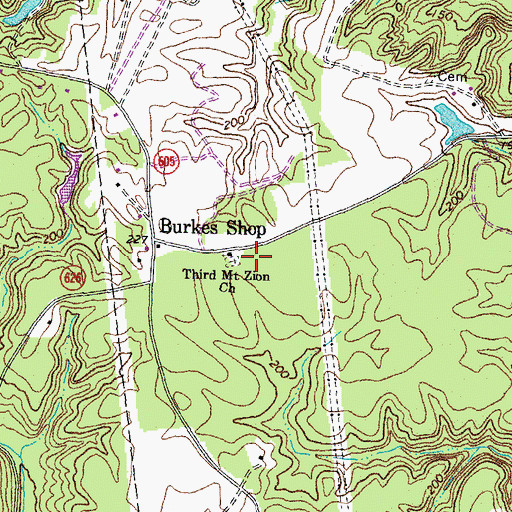 Topographic Map of Third Mount Zion Church, VA