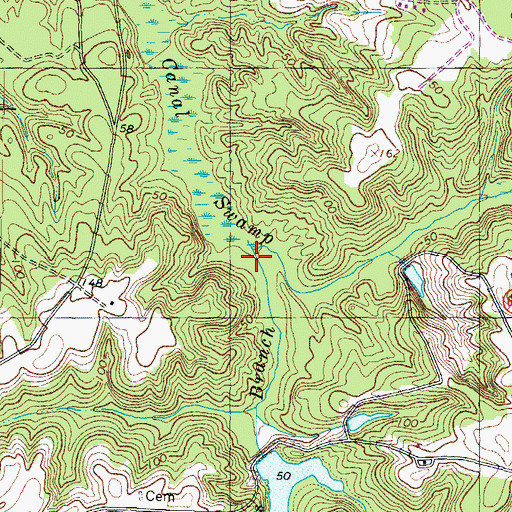 Topographic Map of Thomas Branch, VA