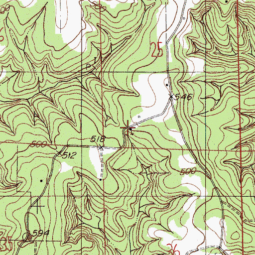 Topographic Map of Friendship Church, AL