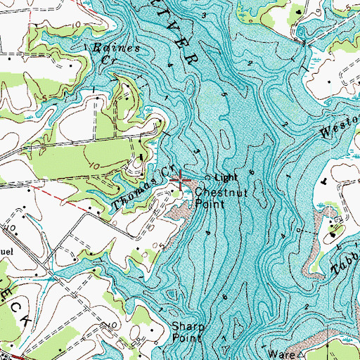 Topographic Map of Thomas Creek, VA