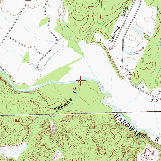 Topographic Map of Thomas Creek, VA