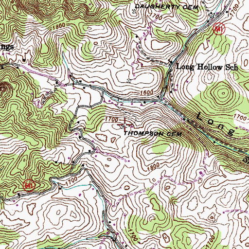 Topographic Map of Thompson Cemetery, VA