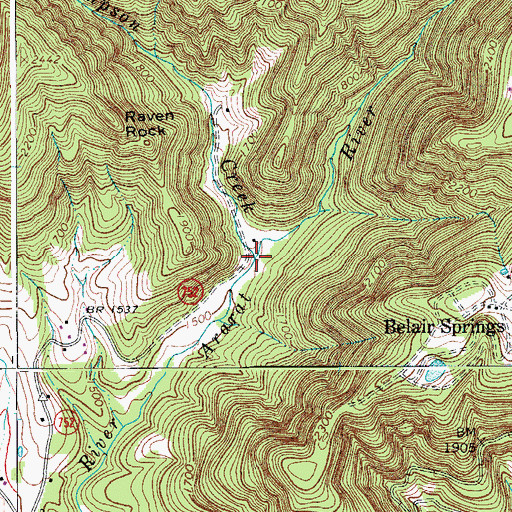 Topographic Map of Thompson Creek, VA