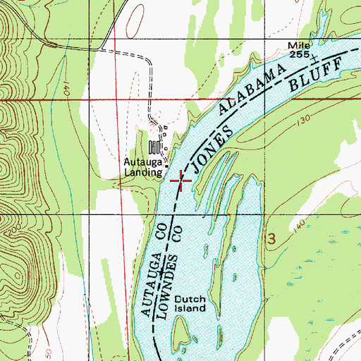 Topographic Map of Gholson Bar, AL