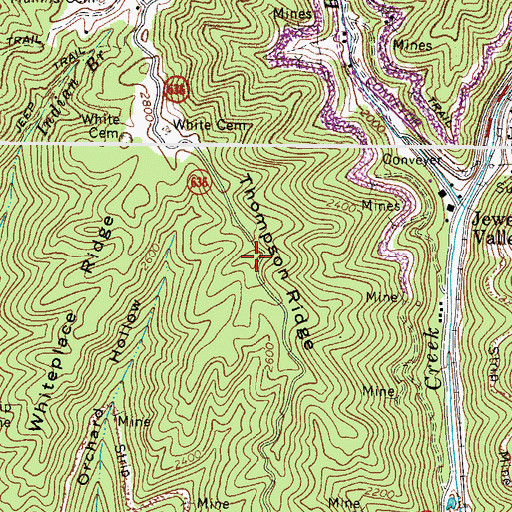 Topographic Map of Thompson Ridge, VA