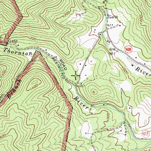 Topographic Map of Thornton Hollow, VA