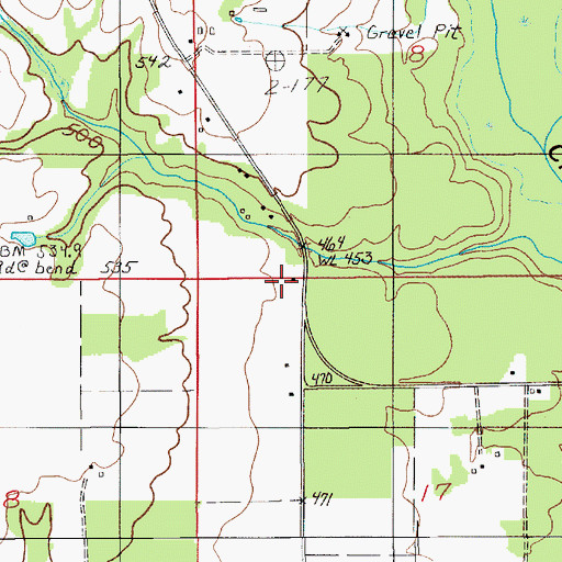 Topographic Map of Gladden School (historical), AL