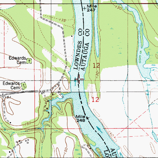 Topographic Map of Gordon Bar, AL