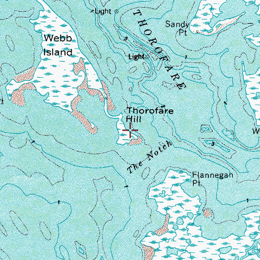 Topographic Map of Thorofare Hill, VA