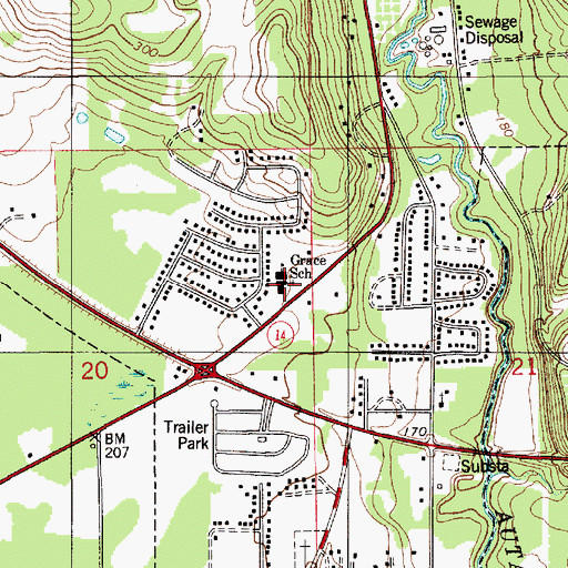 Topographic Map of Grace Baptist Temple, AL