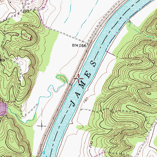 Topographic Map of Three Square Creek, VA