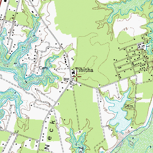 Topographic Map of Tibitha, VA