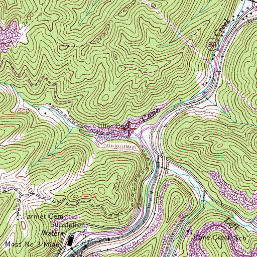 Topographic Map of Tiller Cemetery, VA